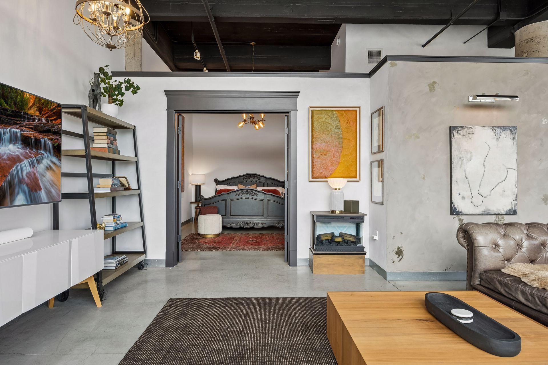 French doors provide a sense of separation, gracefully enclosing the primary suite.