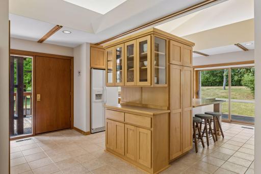 Built-in buffet between kitchen and formal dining room