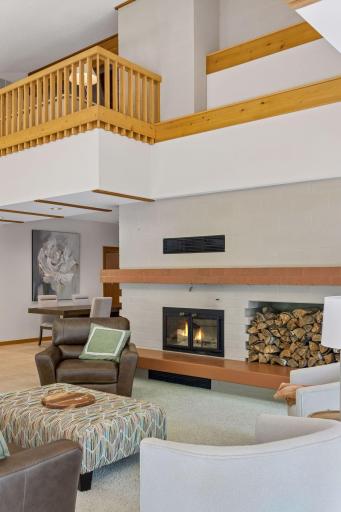 Cozy wood-burning fireplace for chilly days.
