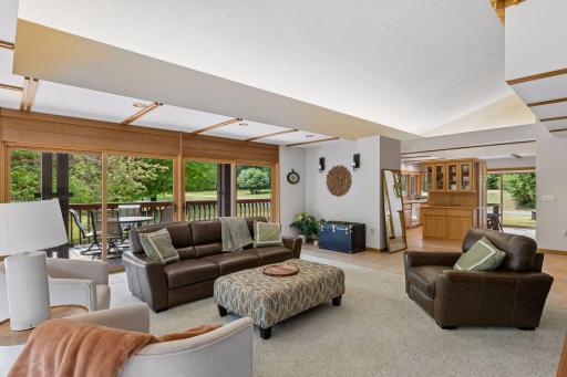 Natural light-filled living/kitchen areas.