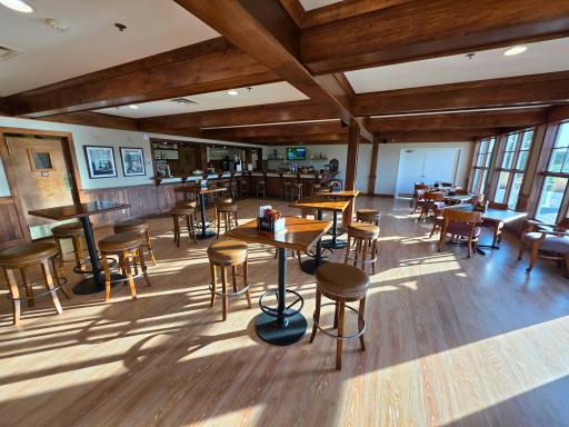 A partial view of the clubhouse and bar areas.