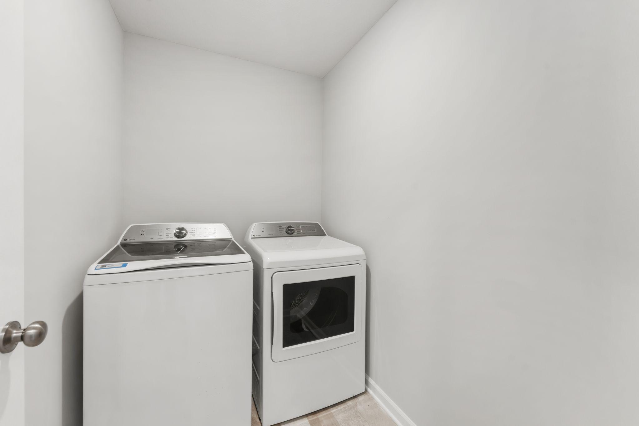 Yes, GE washer and dryer is included! (Photos are for representation only, colors and materials may vary in actual home.)