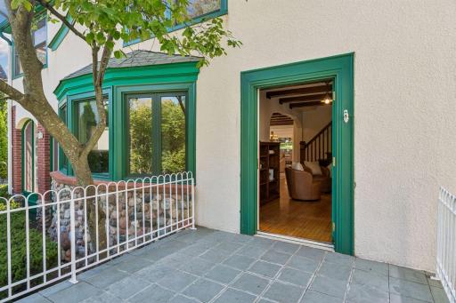 Door off study opens directly onto the home's outdoor living spaces.
