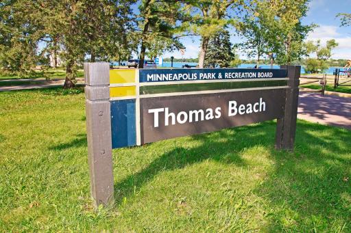 Popular Bde Maka Ska beach with swimming and scenic lake views
