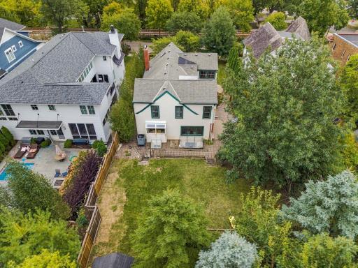 This angle really shows how the home sits within that exceptionally deep lot.