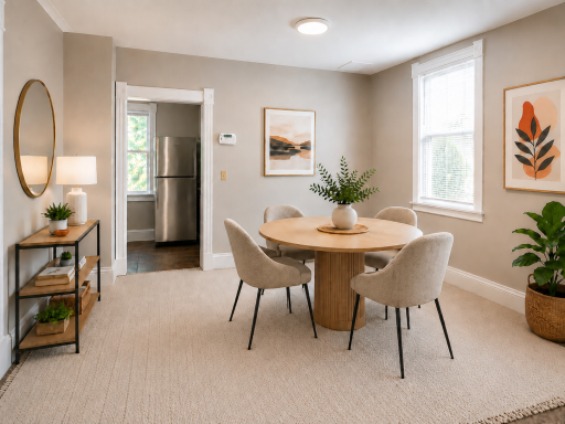 Dining Room Filled with natural light, virtually staged