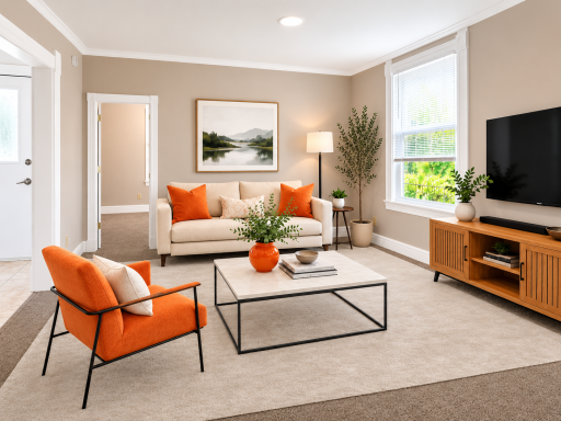 Living Room, virtually staged