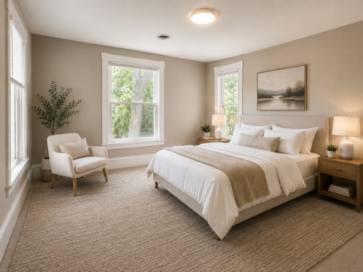 Bedroom , virtually staged