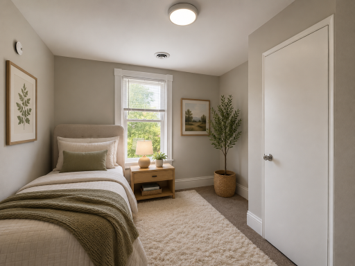 Bedroom, virtually staged