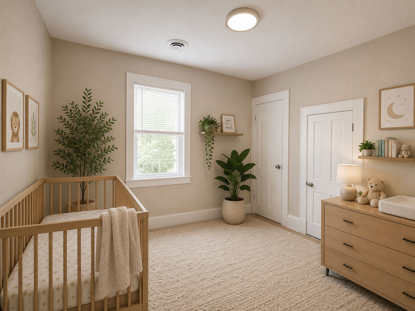 Bedroom, virtually staged