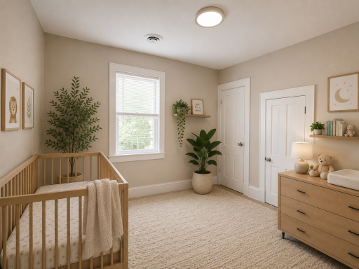 Bedroom, virtually staged
