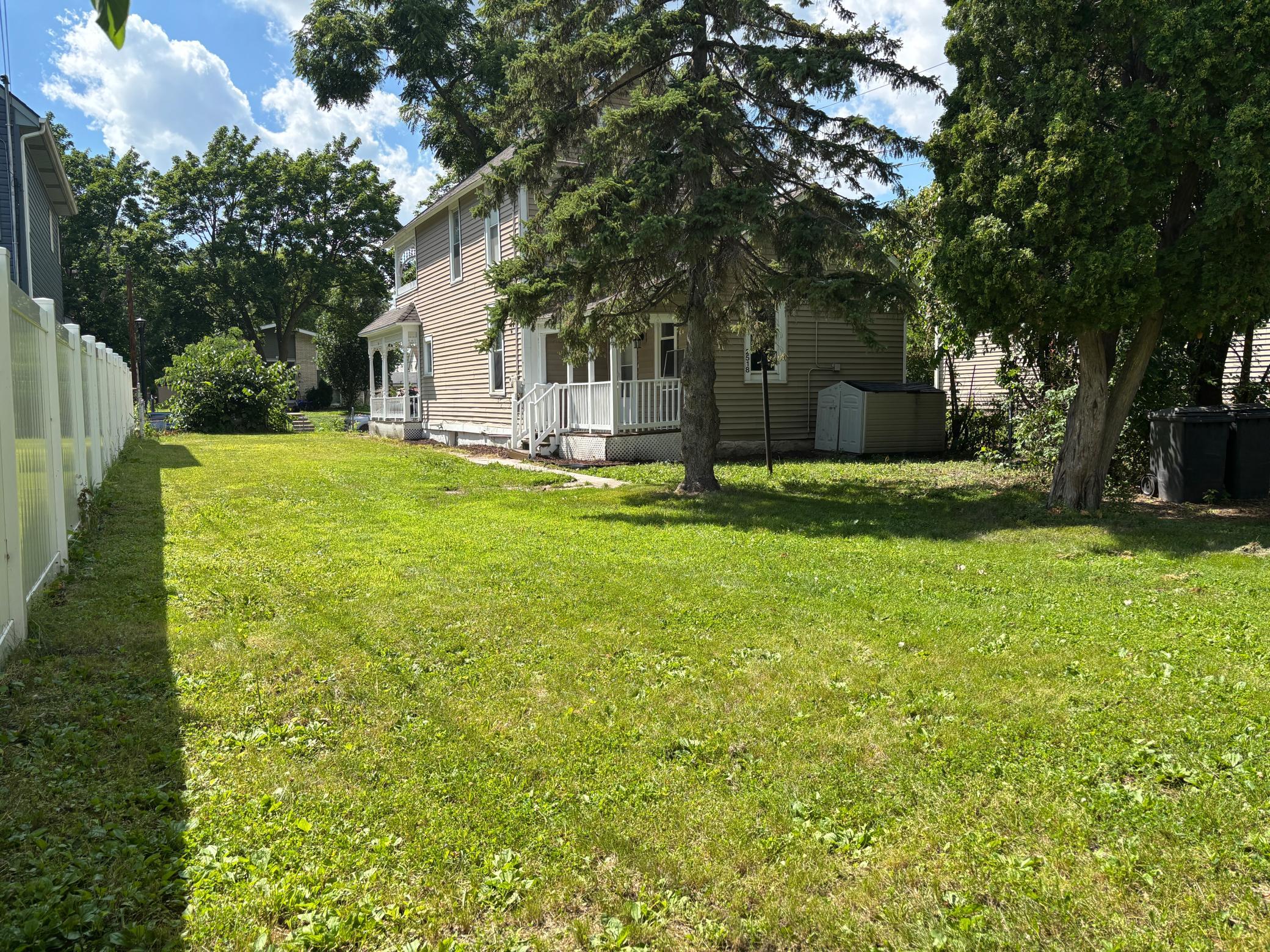 Large fenced backyard