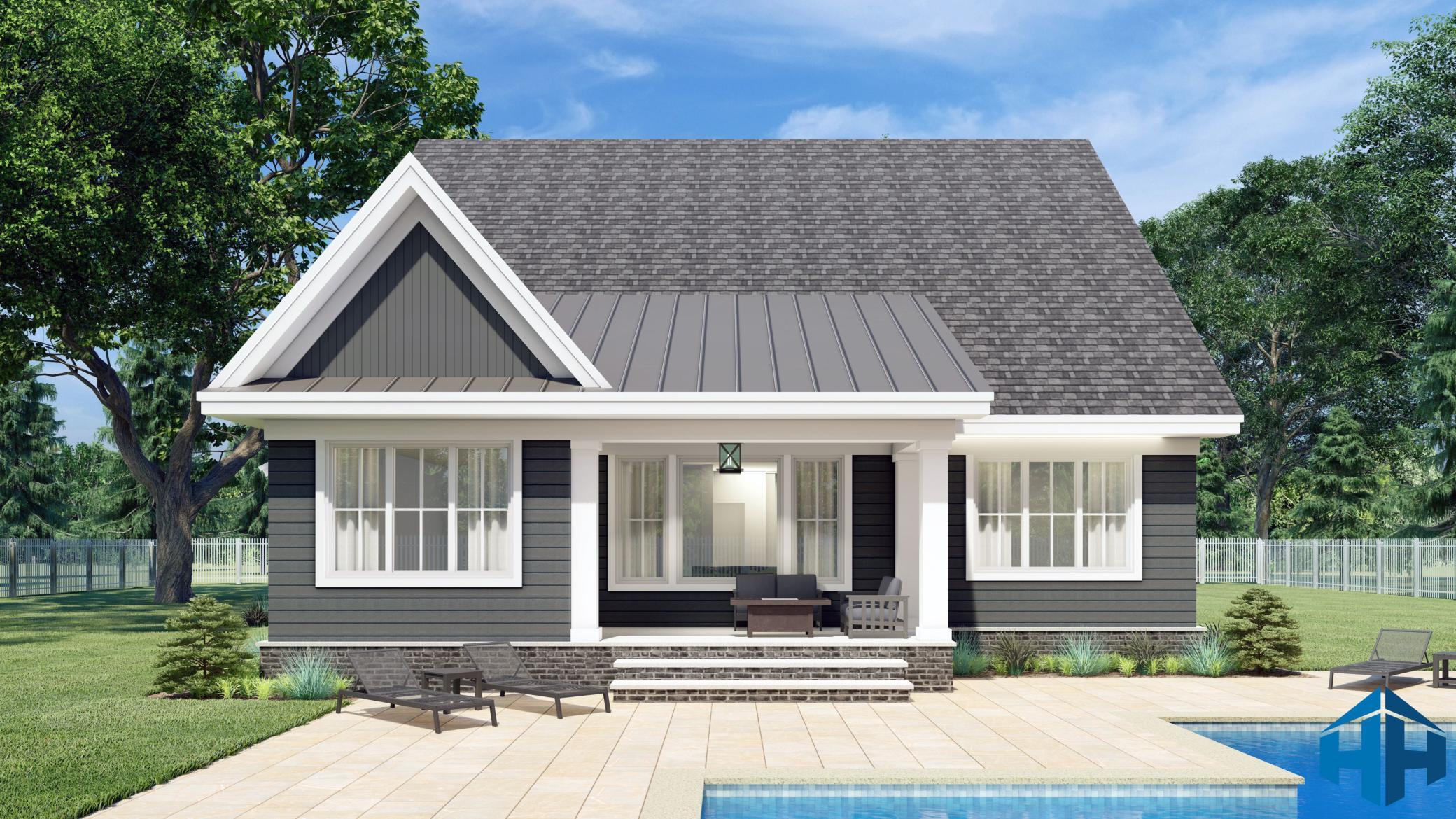 Hoxie Homes SAMPLE design, Emerald direct rear elevation
