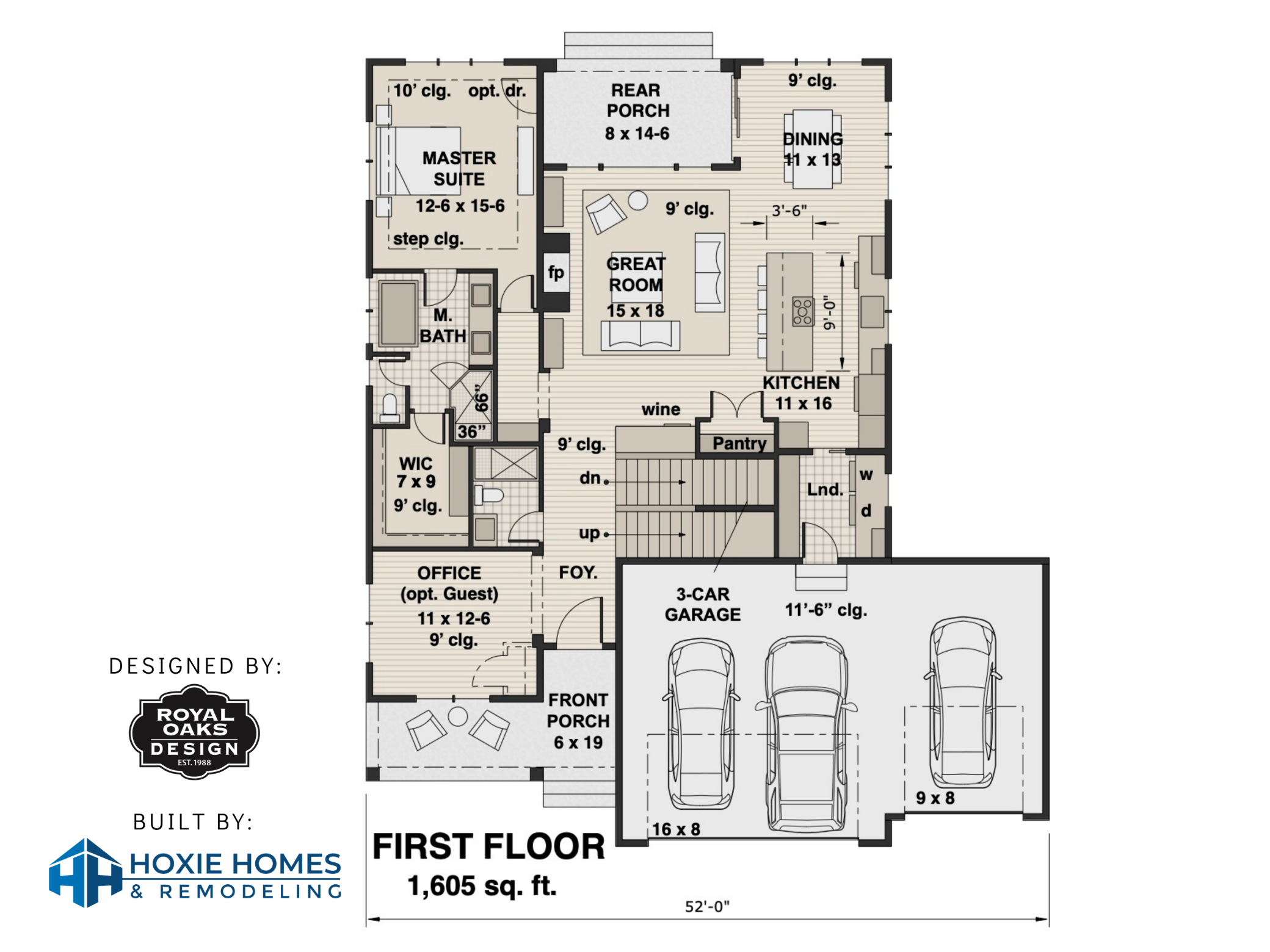 Hoxie Homes SAMPLE design, Belmont 1st floorplan