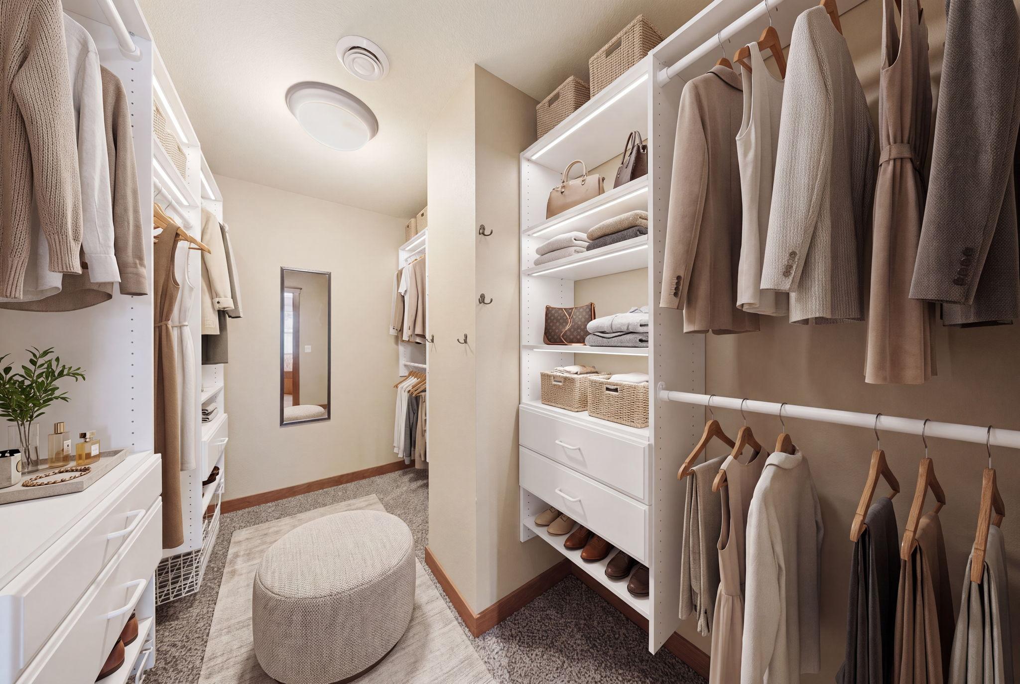 Spacious walk in closet (virtually staged)