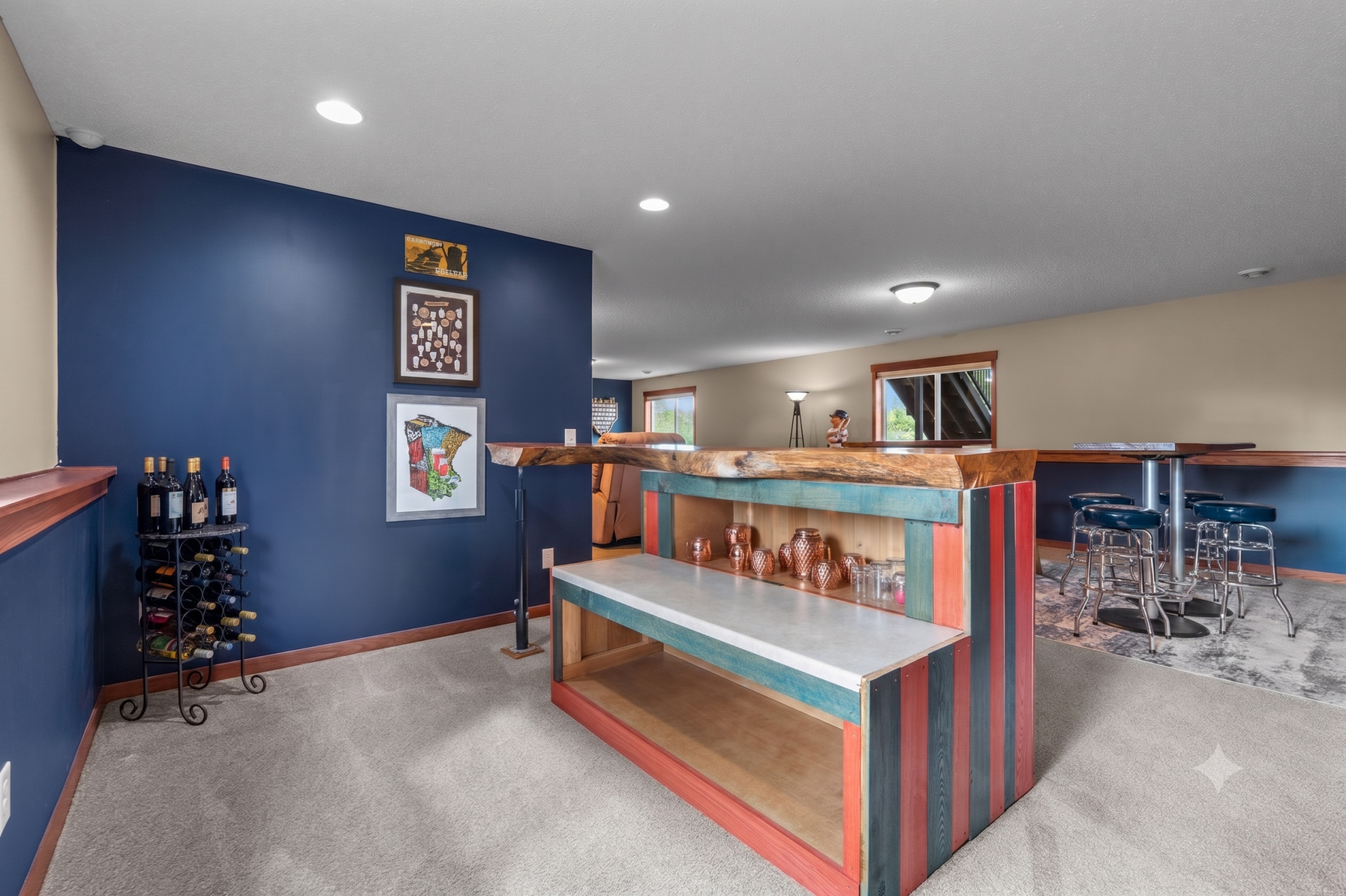 This area is roughed in for a wet bar