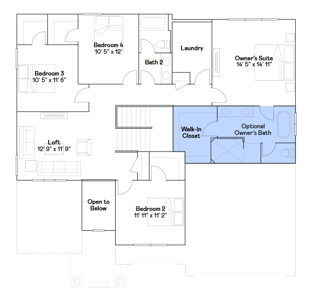 Itasca upper level floorplan.
