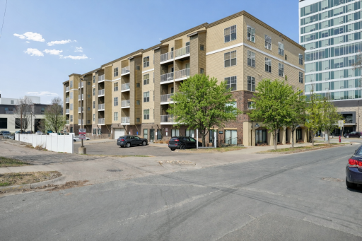 Building Exterior from the back. Guest parking is abundant on the streets surrounding with designated spaces through the bulding as well.