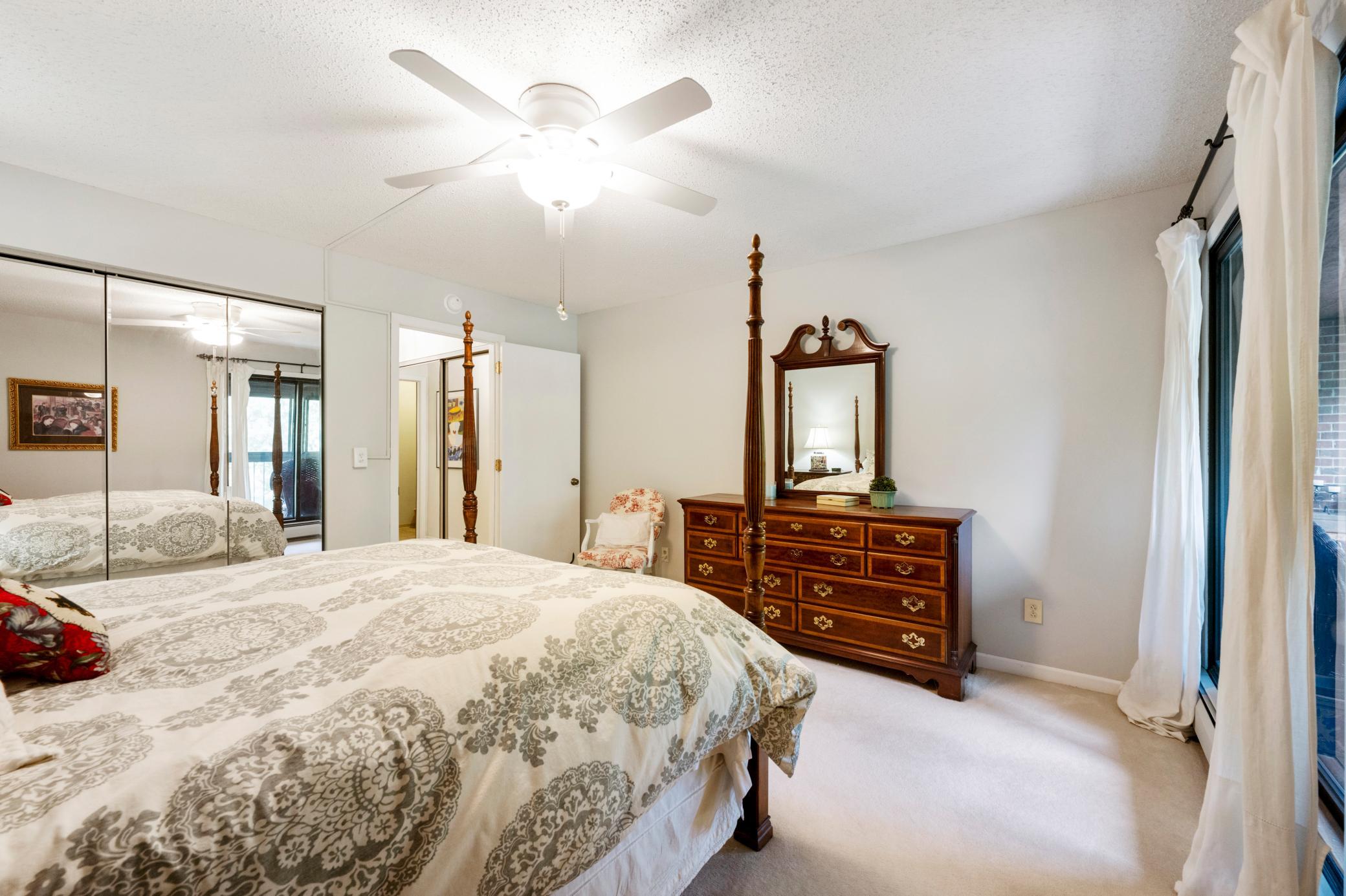 Spacious closet along one entire wall. Updated ceiling fan/light.