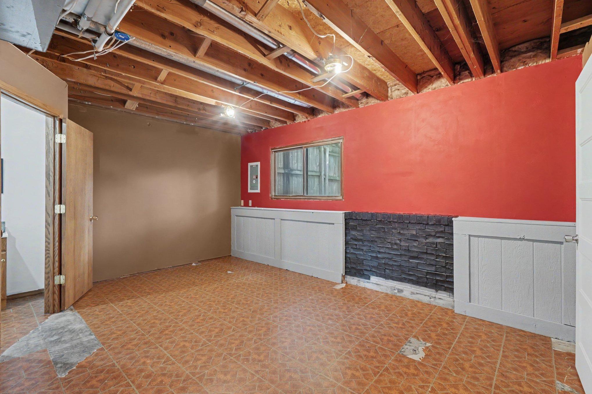 lower level unfinished family room