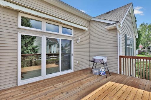 Gas grills allowed on decks. Sunsetter awning for the real sunny days.