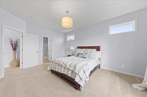 Master bedroom with attached private 3/4 bathroom