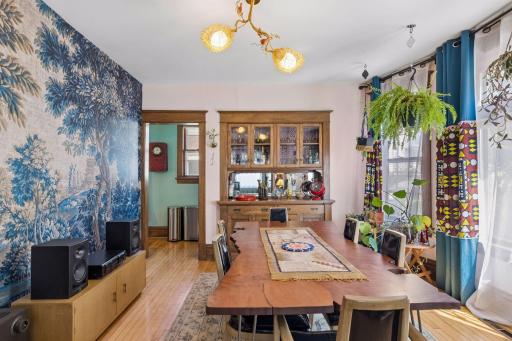 Enjoy your meals in the formal dining room with a built-in hutch.