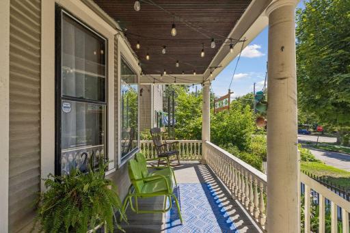 The large front porch is perfect for enjoying your morning tea or coffee.