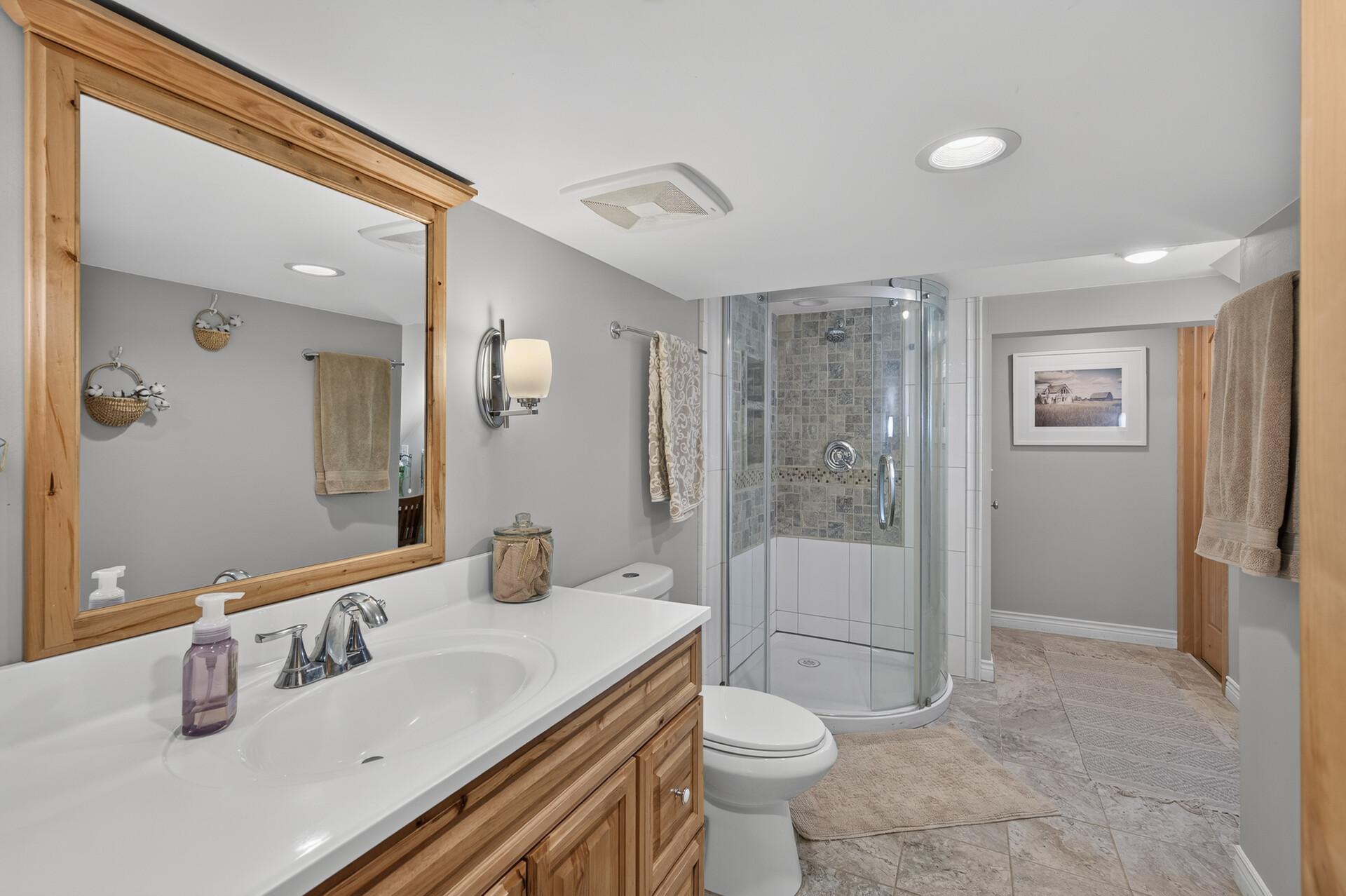 Lower level: primary bedroom ensuite bathroom