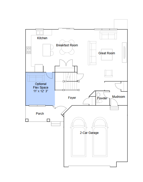 Springfield main level floorplan