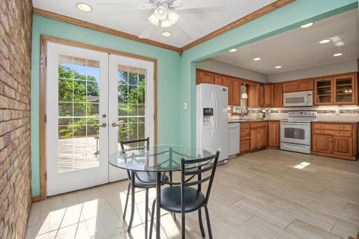 Sunfilled and updated kitchen and dining room.
