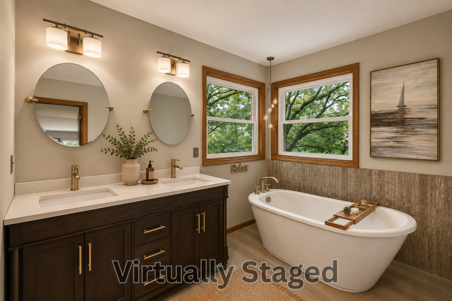 Primary Bathroom - Virtually Staged