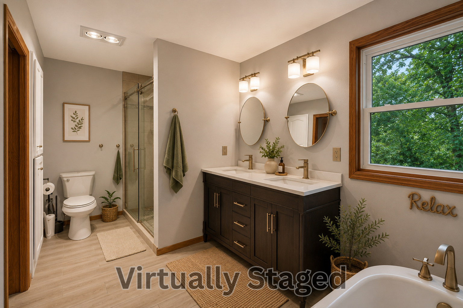 Primary Bathroom - Virtually Staged