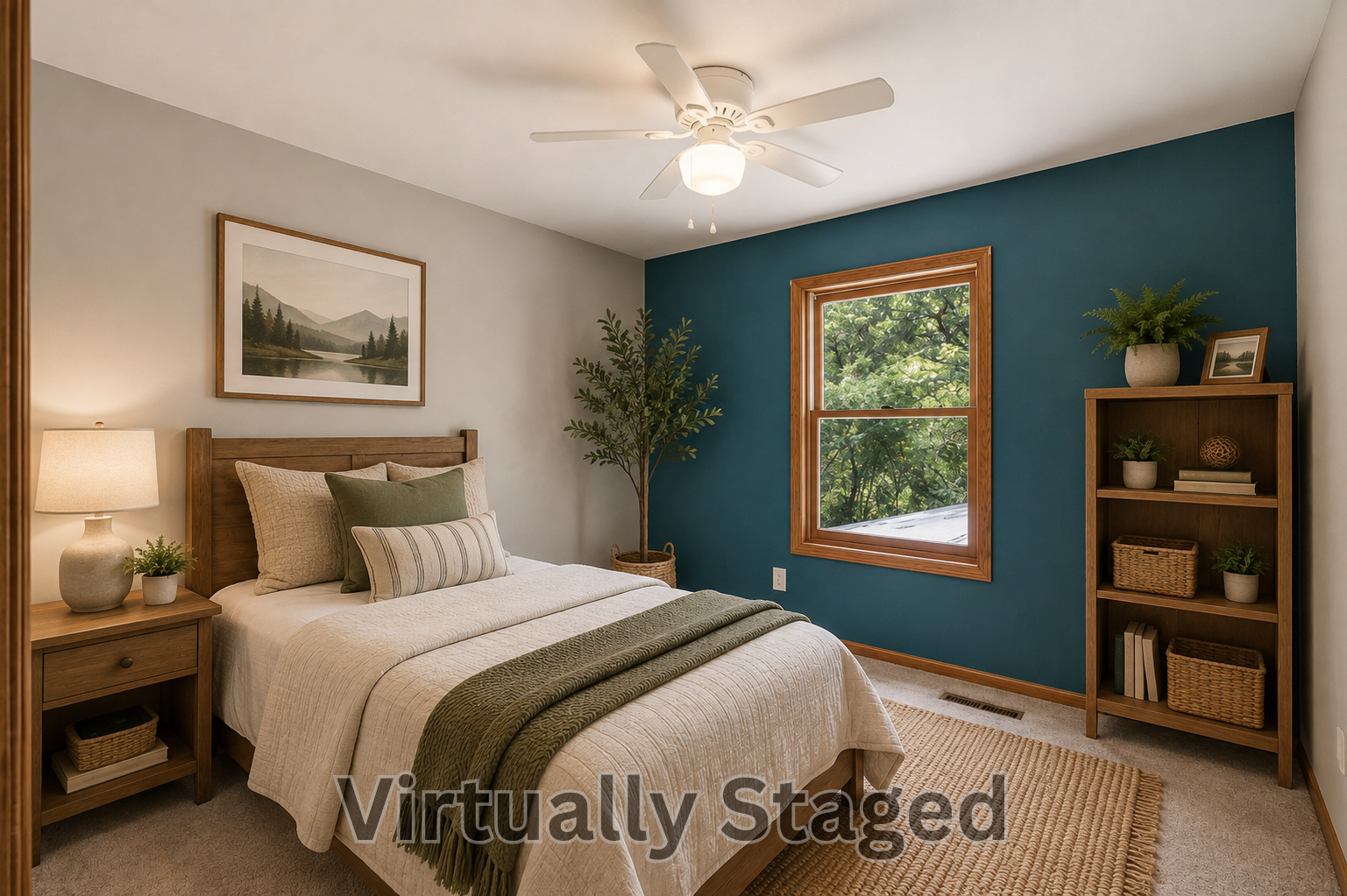 Upper Bedroom 1 - Virtually Staged