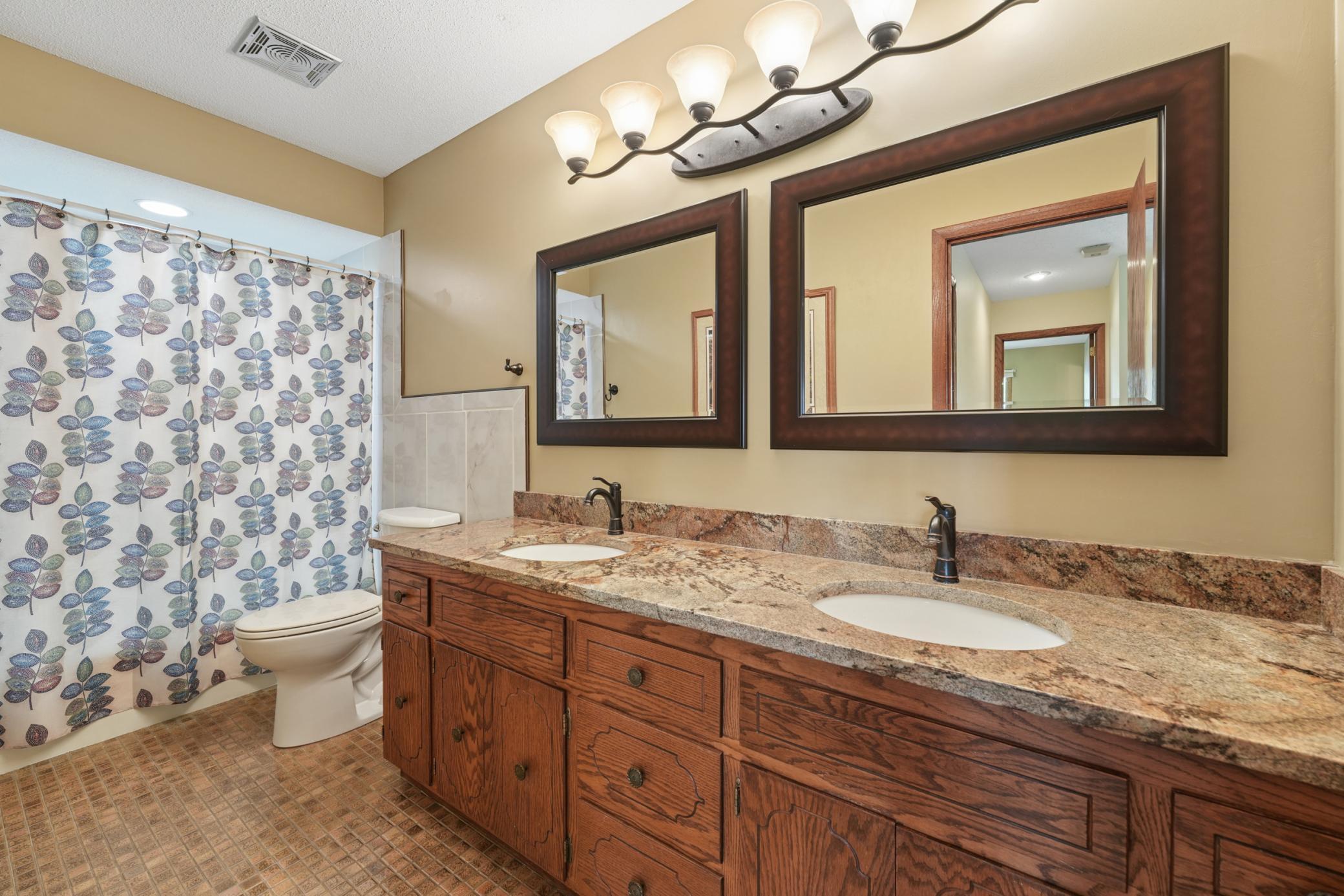 Upper Level Full Bath with Double Sinks