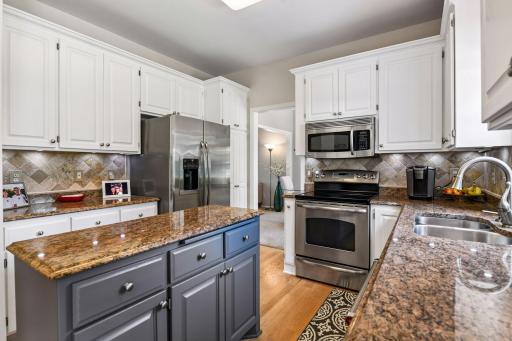View from kitchen to formal dining room and living room