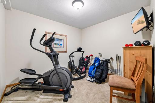 Used as an exercise room but could be used as storage room as well.