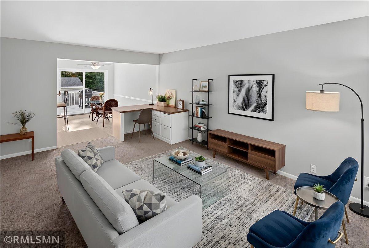 Virtually staged living room