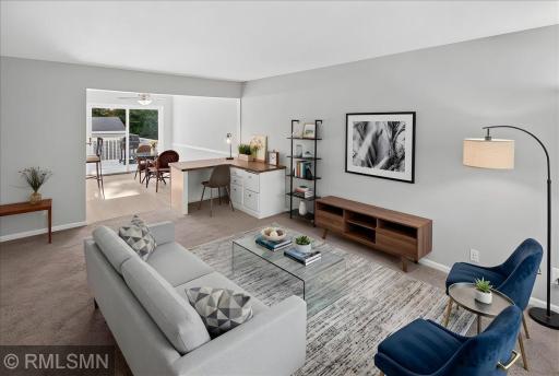 Virtually staged living room
