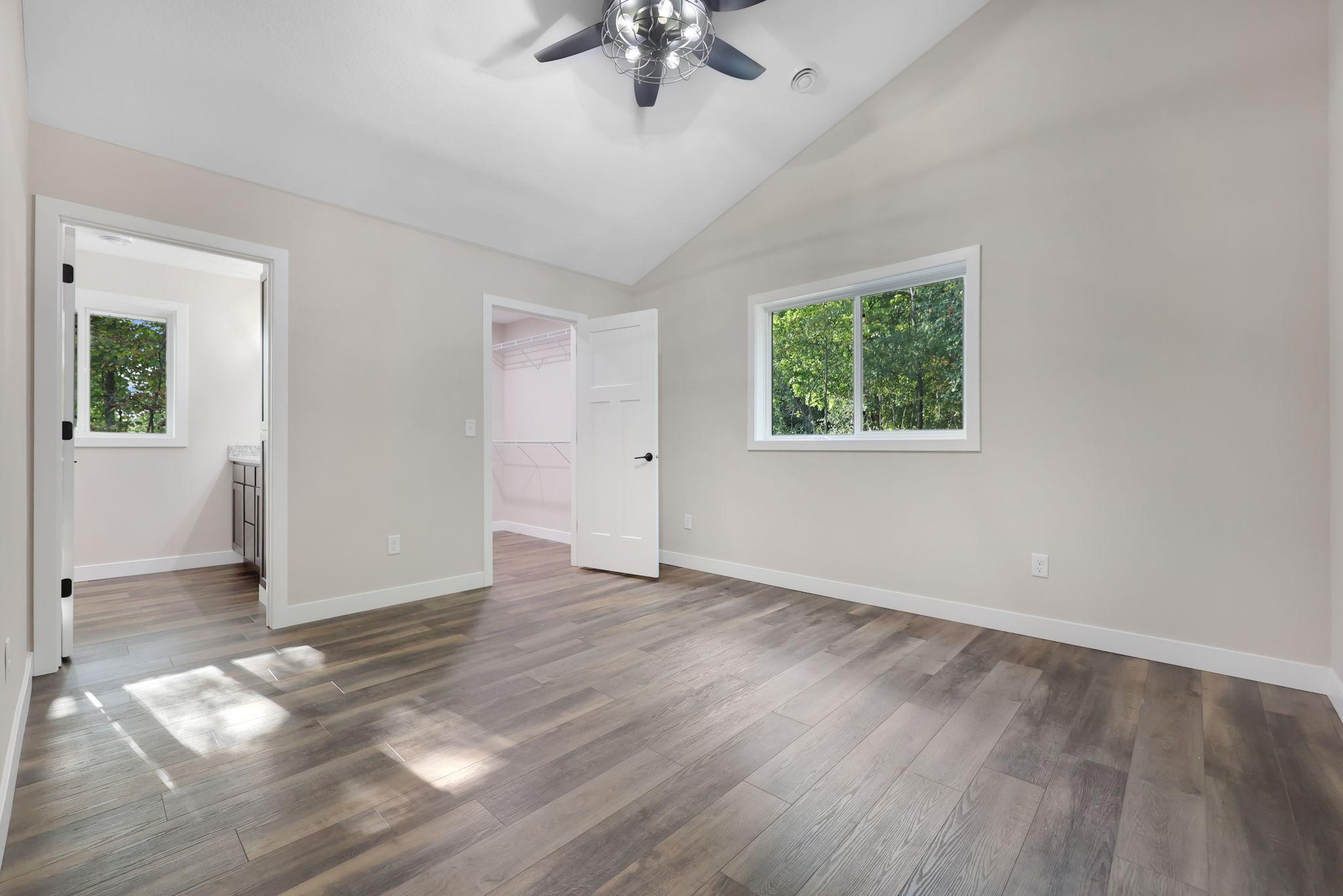 Master Bedroom To Master Bath-Walkin Closet View. Note Vaulted Master Bedroom Ceiling !