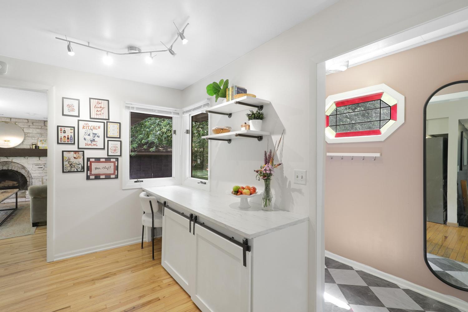 There is a mudroom conveniently located off the side door, you will find plenty of storage throughout this home!