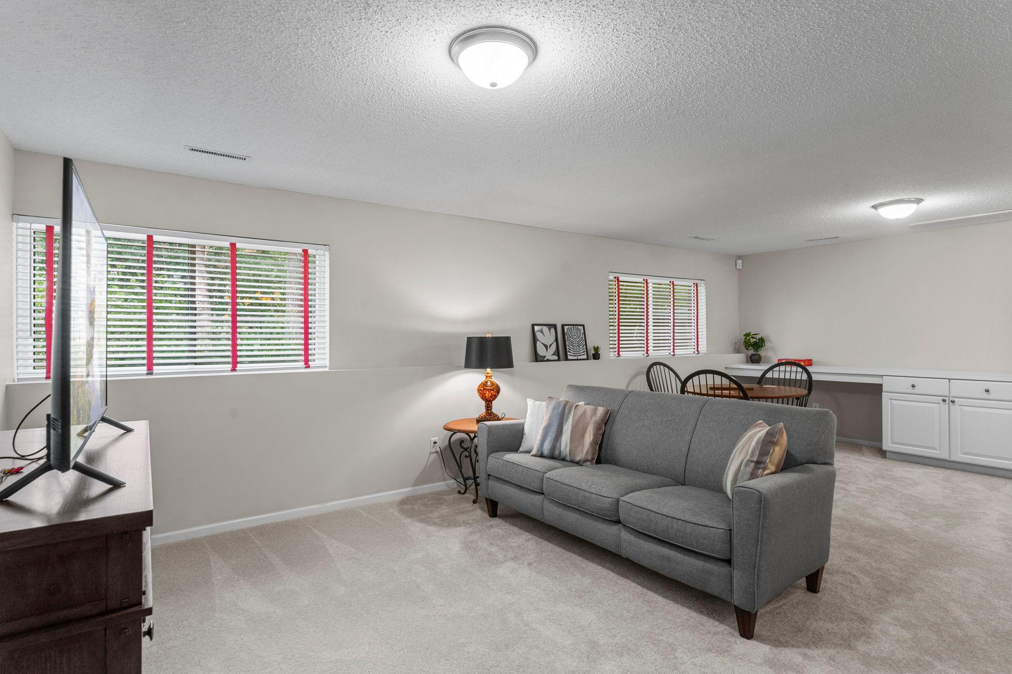 The family room offers the perfect place for entertaining or relaxing.