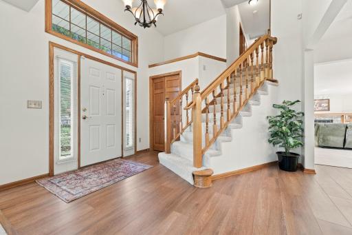 The foyer is bright and open.