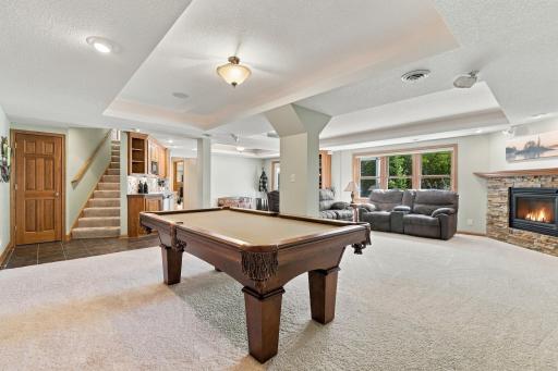 The basement has plenty of room for a crowd.
