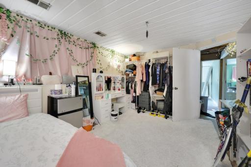 Lower level family room has been used as the master BR, but lacks an official closet