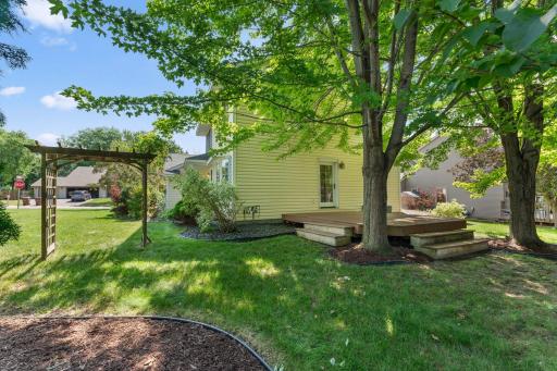 Shaded deck is perfect for relaxing or entertaining. A summer extension of the house.