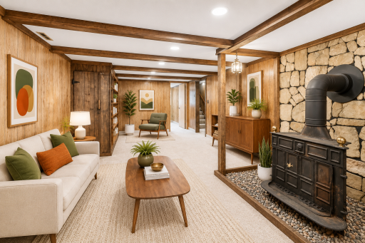 Virtually Staged Lower Level