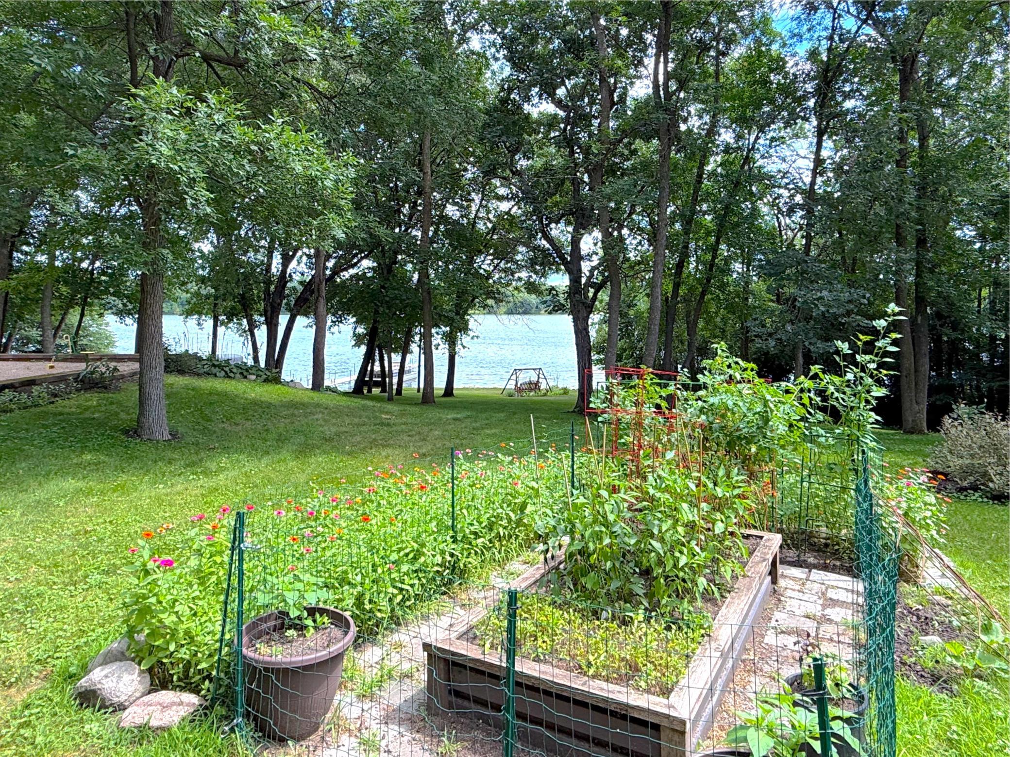 This thoughtfully designed vegetable garden adds charm and functionality, offering a peaceful space to cultivate your favorite seasonal produce.