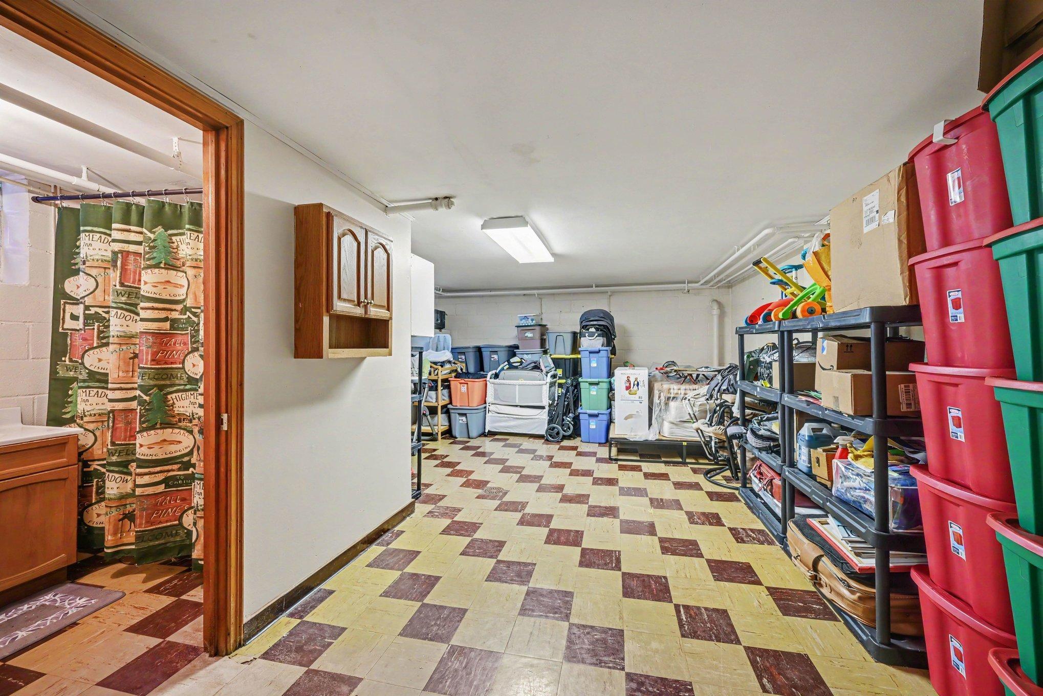 20x14 lower level storage room, Montgomery MN rambler.