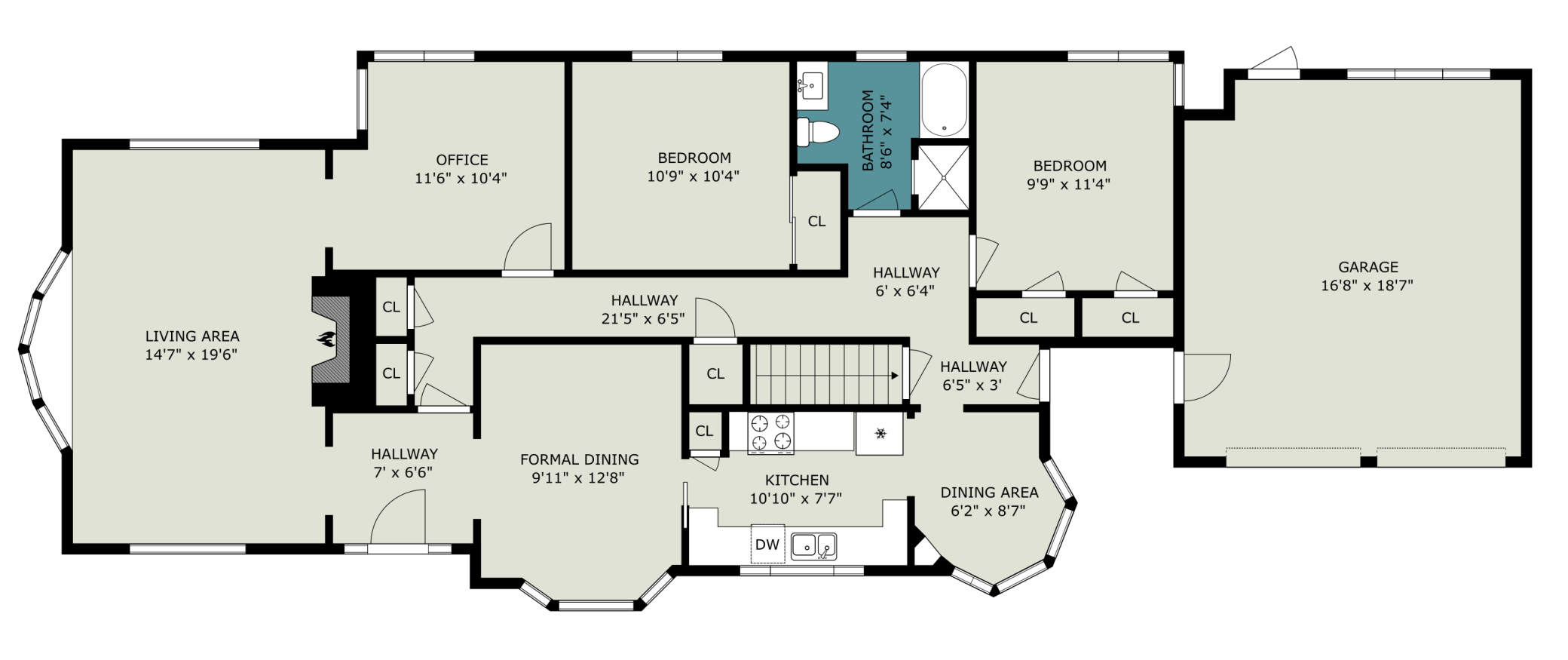 Main floor plan, 1,734 finished square feet, Montgomery MN.